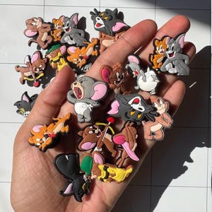 Tom & Jerry Shoe Charms, Animal Shoes Charm, Cartoon Gift, Cartoon Shoes Accessories, Cartoon Clog Charm, Animal Gift, Cartoon Gift, PVC Charm