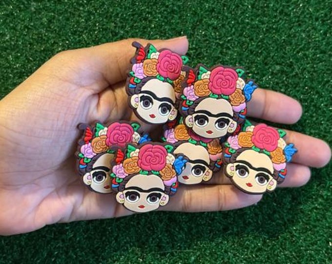 Frida Kahlo Charms Set - PVC Charms for Crocs, Shoes, Accessories - Frida Kahlo Gift, Mexican Art, Iconic Art Charms