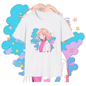 Retro Anime Girl T-Shirt, Vintage Japanese Manga Tee, Aesthetic Otaku Streetwear, Soft Grunge Vaporwave Shirt, Cool Anime Gift for Her