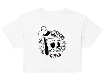 No Hyucks Given - Goofy crop tshirt - WDW Disney character tee - tattoo, alternative, emo, goth