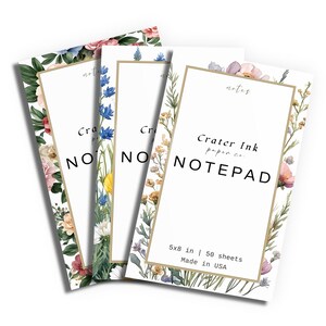 Floral Border Notepad Set | USA Made Writing Pads for Notes, Planning