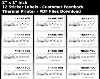 Review Request Stickers: Small Business Feedback Labels (Digital Download)
