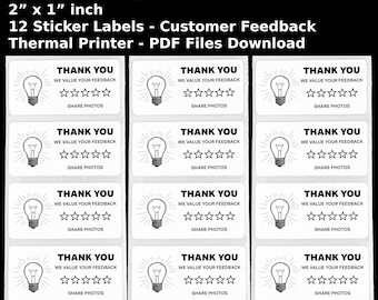 Review Request Stickers: Small Business Feedback Labels (PDF & PNG)