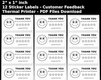Review Request Stickers: 2x1" Thermal Print Labels (PDF Download)