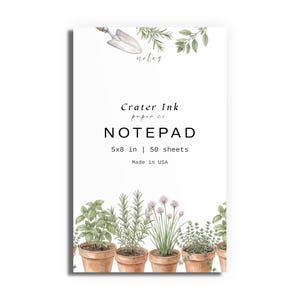 Herb Garden Notepad Set | USA Made Writing Pads for Notes, Planning