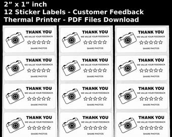 Camera | Thermal Print Stickers | 10 Designs | Holidays | Rectangle 2 x 1" | Download | Promotional Offers
