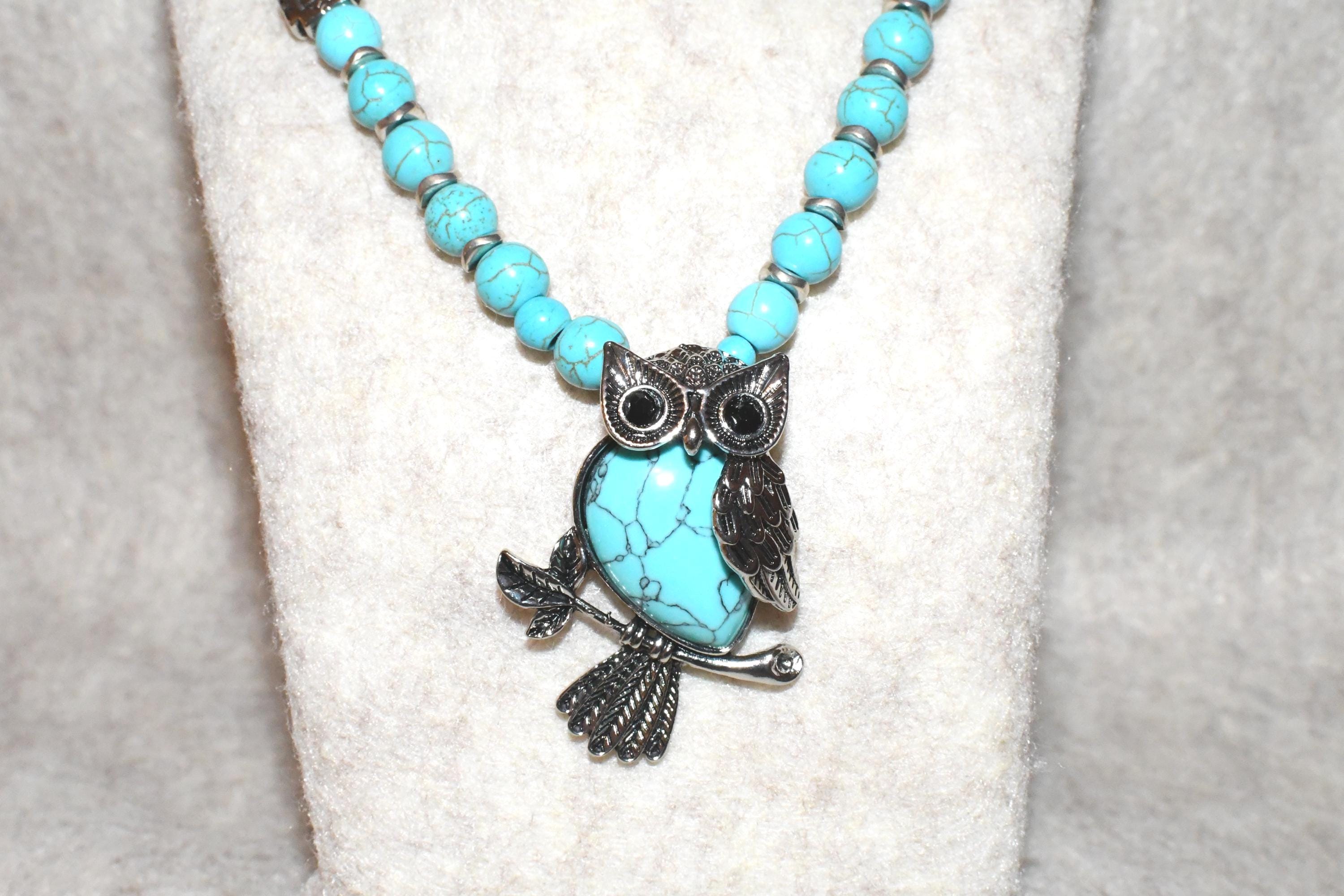 Natural Stone Owl Necklace