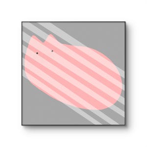 Whimsical Pink Cat Illustration - Cute Minimalist Digital Art for Instant Download Wall Decor - Perfect for Cat Lovers