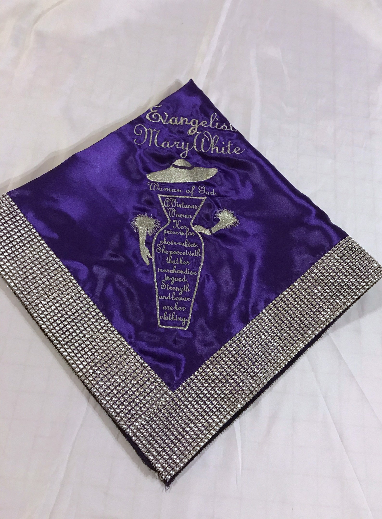 Church Lap Scarf Personalized Faux Rhinestone Church Lap Etsy