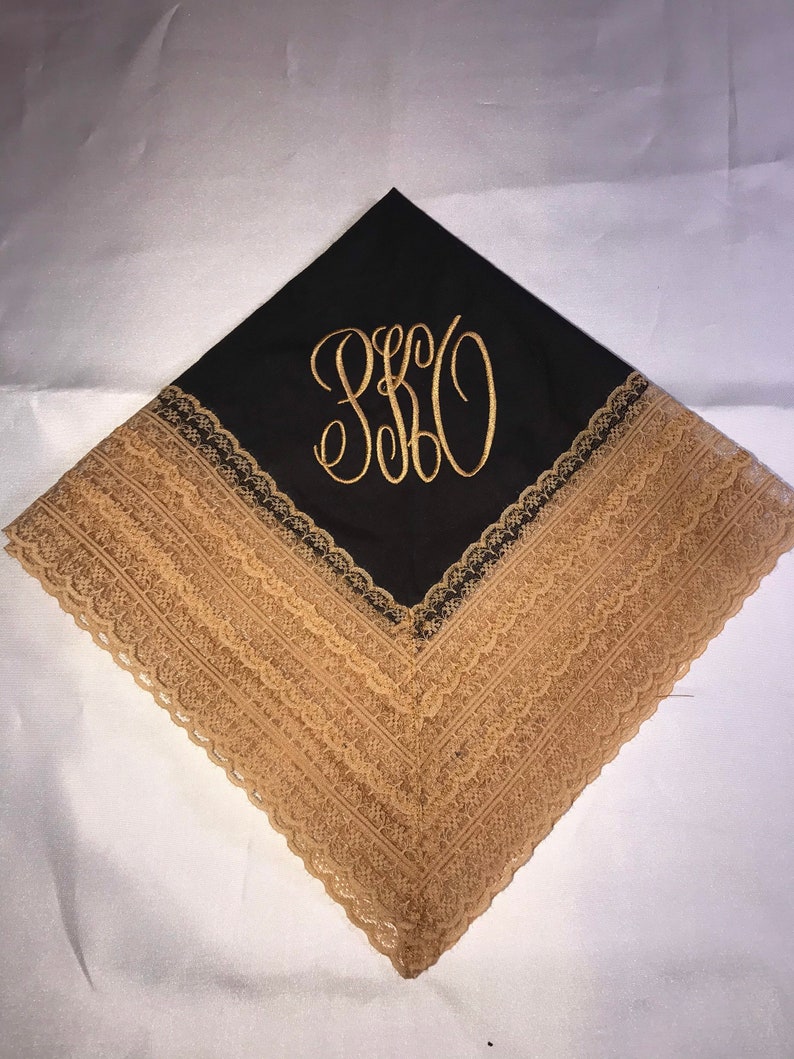 First Lady Church Handkerchief Personalized Lace Handkerchief Women\u2019s Church Handkerchief Custom Monogrammed Initial Handkerchief