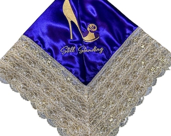 Women’s Purple Church Handkerchief, First Lady Church Lace Handkerchief, Ready to Ship As Is