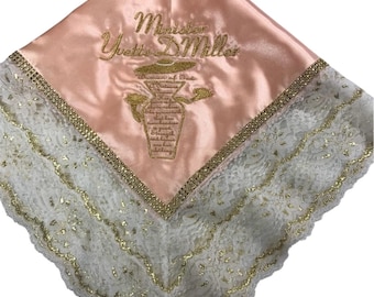 Lap Scarves Personalized, Faux Rhinestones Church Lap Cloth, Church Lap Scarf, First Lady Satin Lap Scarf, Embroidered Modisty Lap Throw