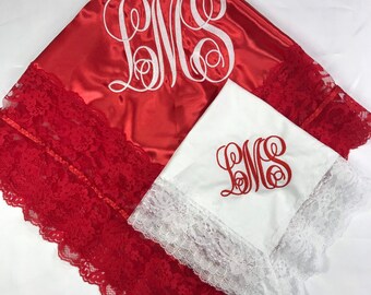 Church Lap Scarf Handkerchief Set, Lap Cloth Hankie Set, First Lady Satin Lap Scarf, Lace Lap Scarf, Embroidered Lap Scarf Handkerchief Set