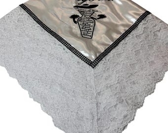 Lap Scarves Personalized, Faux Rhinestones Church Lap Cloth, Church Lap Scarf, First Lady Satin Lap Scarf, Embroidered Modisty Lap Throw