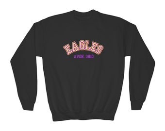 Avon Eagles Youth Crewneck Sweatshirt, Kids Avon Sweatshirt,  Avon Ohio Eagles Shirt, Avon Ohio Shirt, Avon Eagles Shirt