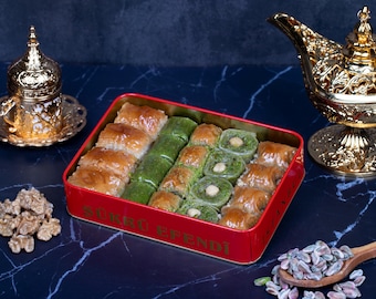 Turkish Baklava,Snacks,Natural Ingredients,Bridesmaid,Best Gift,Pistachio,Assorted,Walnut,Authentic,Handmade