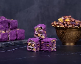 Turkish Delight,Purple Velvet,Natural Ingredients,Natural Flavored,Bridesmaid,Best Gift,Pistachio,Baklava Lokum,Lux