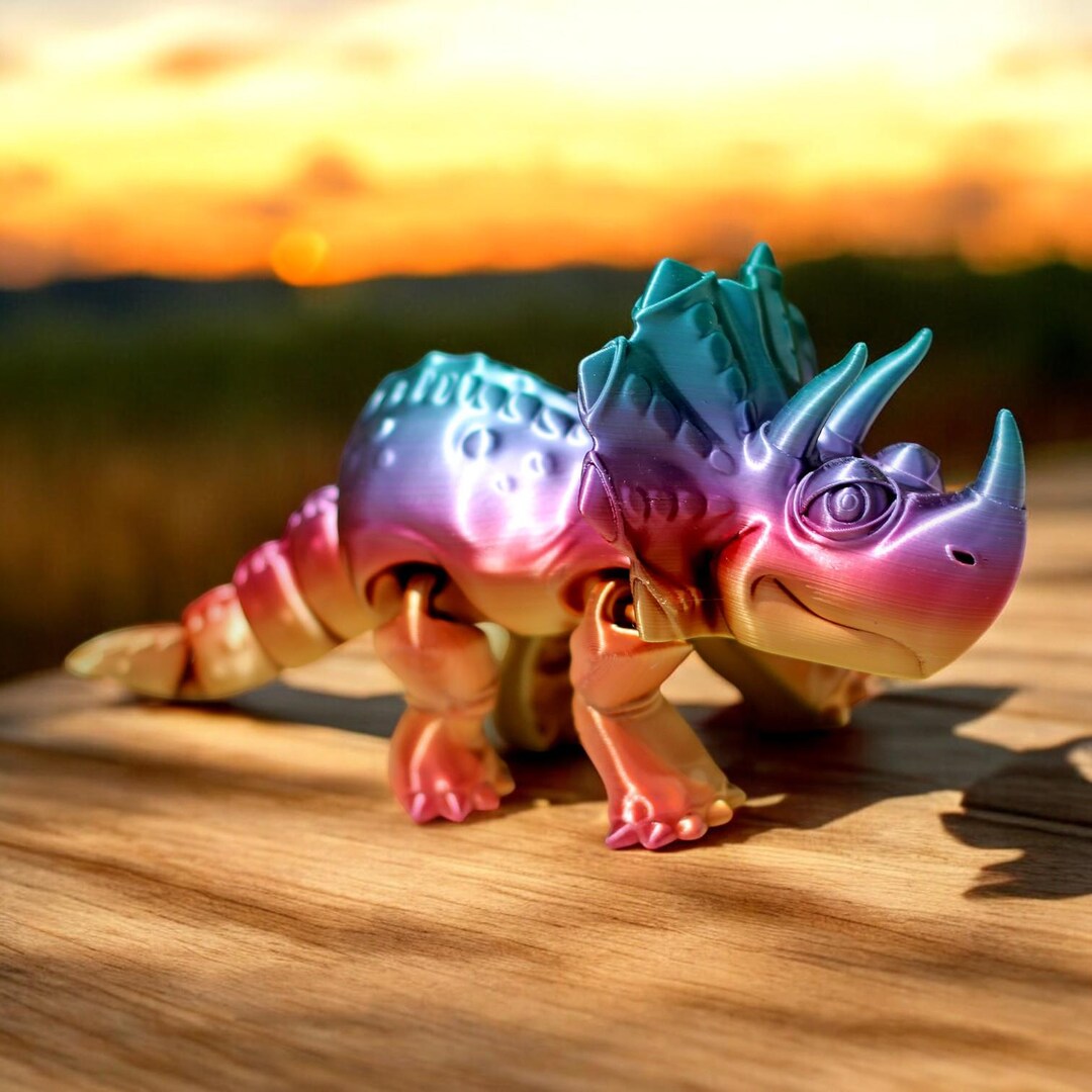 Wandtattoo Dino Triceratops – Kinderzimmer Aufkleber Braun – Wanddeko Dinosaurier