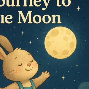 Journey to the Moon – Bedtime Story for Kids | Printable Children’s Book | Bunny Space Adventure | Digital Storybook PDF