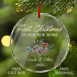 In Our New Home GLASS Christmas Ornament - Personalization First Christmas Married Ornament - Mr and Mrs Gift 2024 - Gift for Couple