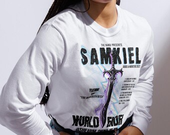 Samkiel World Ender Oblivion Blade Long Sleeve Tee - Book of Azrael Amber V Nicole