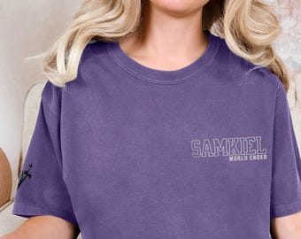 Samkiel World Ender Embroidered T-Shirt - Book of Azrael Amber V Nicole