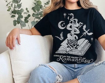 Lost in the Pages of Romantasy Bookish T-shirt | Booktok Shirt | Bookish Merch | Book Lover