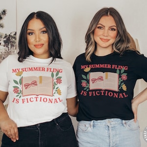 My Summer Fling Is Fictional Shirt Book Lover Book Girl Summer Bookish Merch