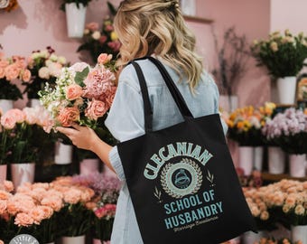 Clecania School of Husbandry Varsity Eco Tote Bag Clecanian Series by Victoria Aveline
