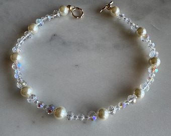 Pearl Bead and Crystal Choker