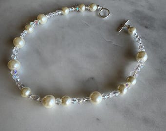 Pearl Bead and Crystal Choker