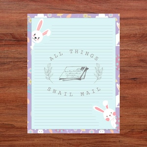 Easter Bunny - 50 Double-sided loose sheets of 8.5 x 11 Stationery