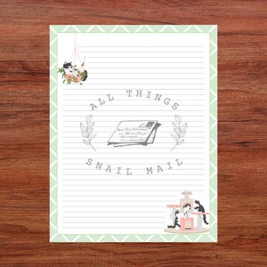 Playful Cats - 50 Double-sided loose sheets of 8.5 x 11 Beautiful Stationery