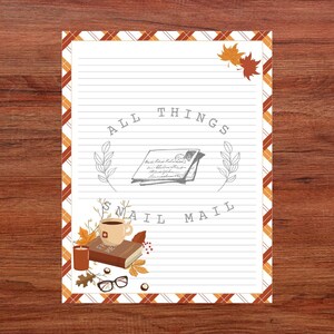 Libro a tema autunnale e caffè - 50 fogli sciolti fronte-retro da 8,5 x 11 di Beautiful Stationery