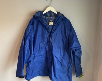 Imperméable Gorpcore utilitaire L.L.Bean Cobalt Blue femme vintage des années 90 taille XL