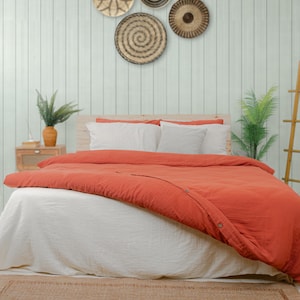 Unparalleled Softness Muslin Duvet Cover %100 Organic Cotton, Brown Breathable and Lightweight Gauze Duvet Cover, Boho Duvet Cover