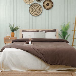 Muslin Duvet Cover %100 Organic Cotton, Brown Breathable and Lightweight Gauze Duvet Cover, Unparalleled Softness Queen, King Duvet Cover
