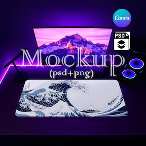 Mousepad Mockup, Large Mousepad Mockup, Desk Mat Mockup, Mouse Mat Mockup, Canva PNG and Smart Object PSD