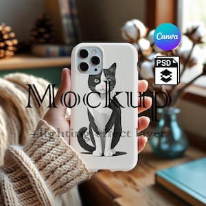 Phone Case Mockup, iPhone Case Mockups, Phone Case Mock Up, Smart Object PSD and Canva PNG