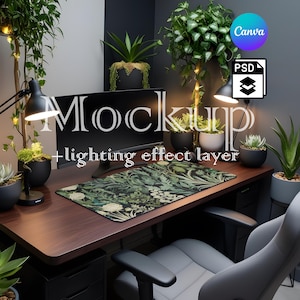 Mousepad Mockup, Large Mousepad Mockup, Desk Mat Mockup, Mouse Mat Mockup, Canva PNG and Smart Object PSD