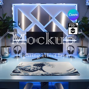 Mousepad Mockup, Large Mousepad Mockup, Desk Mat Mockup, Mouse Mat Mockup, Canva PNG and Smart Object PSD