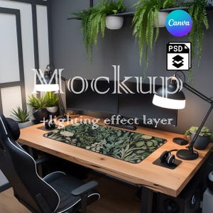 Mousepad Mockup, Large Mousepad Mockup, Desk Mat Mockup, Mouse Mat Mockup, Canva PNG and Smart Object PSD