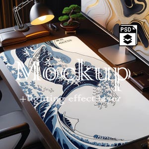 Desk Mat Mockup: Large Mousepad, Smart Object PSD (Digital Download)