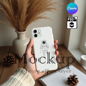 Phone Case Mockup, iPhone Case Mockups, Phone Case Mock Up, Smart Object PSD and Canva PNG