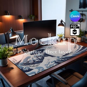 Mousepad Mockup, Large Mousepad Mockup, 31 x 15.5 Inches Desk Mat Mockup, Mouse Mat Mockup, Canva PNG and Smart Object PSD