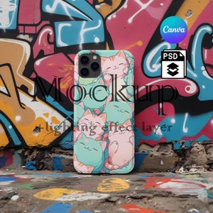 Phone Case Mockup, iPhone Case Mockups, Phone Case Mock Up, Smart Object PSD and Canva PNG