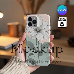 Phone Case Mockup, iPhone Case Mockups, Phone Case Mock Up, Smart Object PSD and Canva PNG