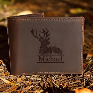Estimado Hunter Billetera de regalo Hunter Billetera de hombre personalizada de cuero genuino Billetera personalizada Regalo para él Regalo para esposo Regalo para novio Billetera para hombre