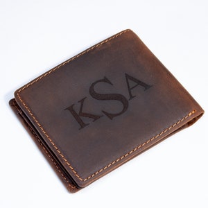 Cartera de cuero personalizada Cartera de cuero genuino personalizada Regalo de aniversario para él Regalo para esposo Regalo para novio Cartera para hombre Día del padre Papá