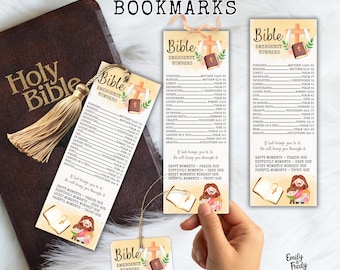 Bible Emergency Numbers Bookmark | Christian Scripture Gift (PDF)